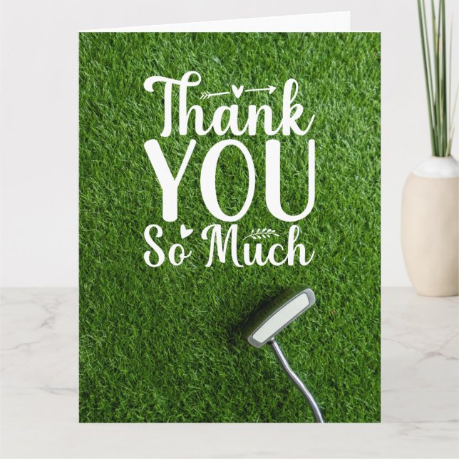 Golf Gracias tarjeta con putter (Anverso)