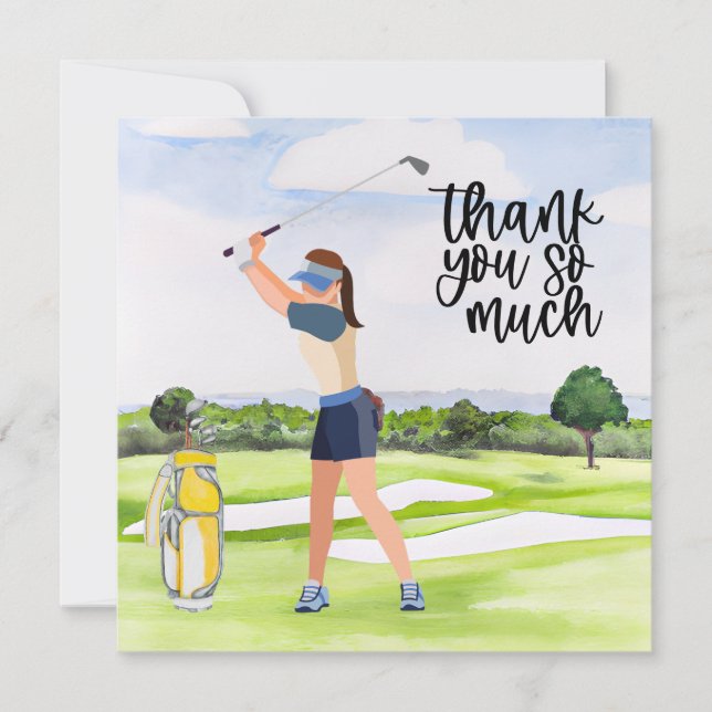 Golf Gracias tarjeta para golfista (Anverso)