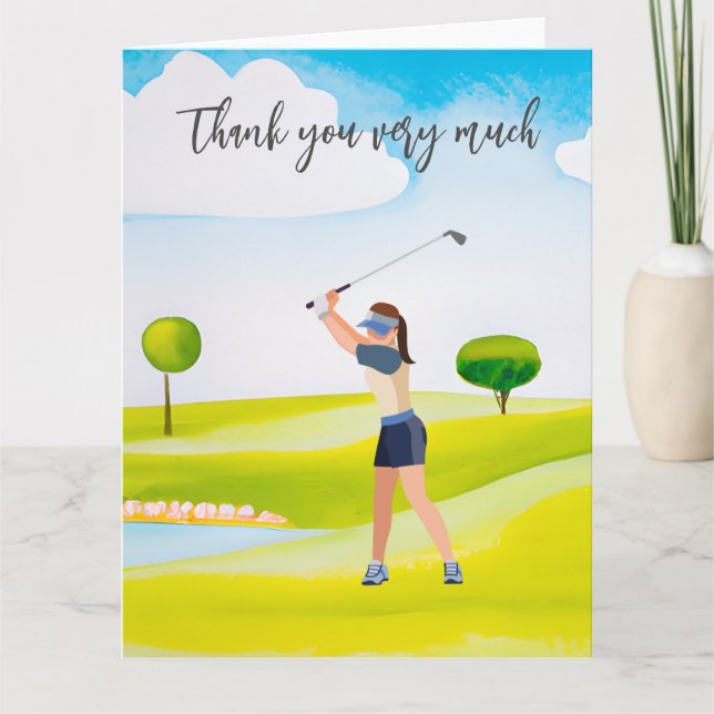 Golf Gracias tarjeta para golfista (Anverso)