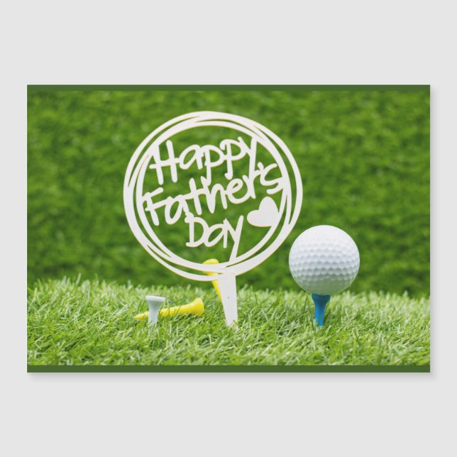 Golf Happy Father's Day with golf ball on green  (Anverso)