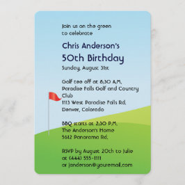 Golf la 50.a invitación del cumpleaños
