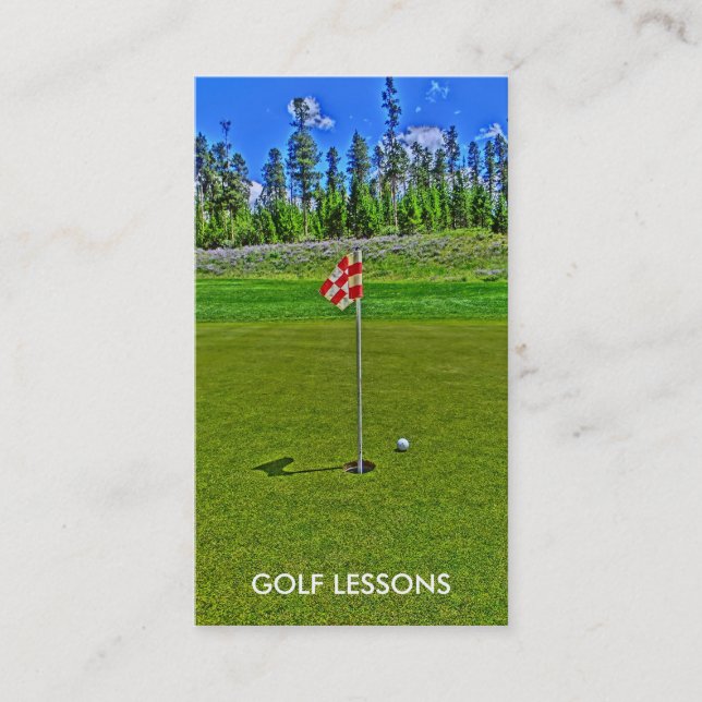 Golf Lecciones de escena brillante tarjetas de per (Anverso)