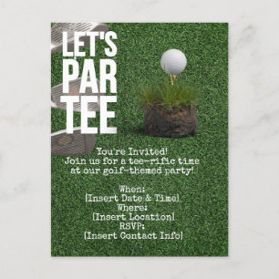 Golf Let's Par tee party de invitación con bola de