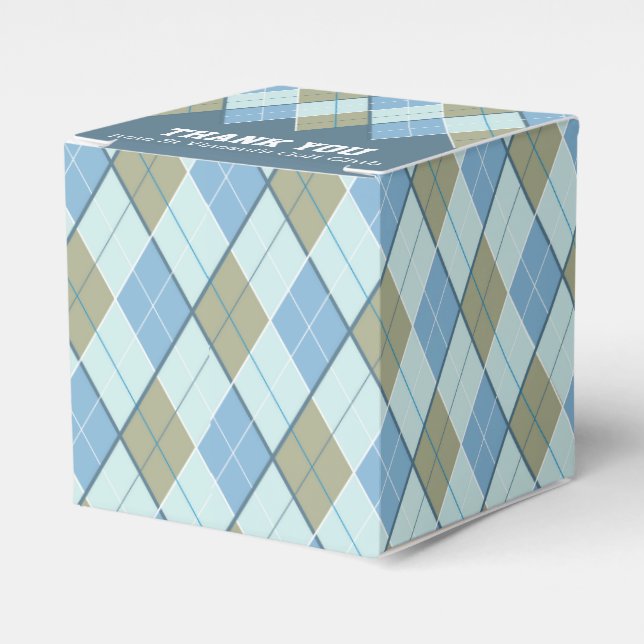 Golf marrón azul estilo Argyle caja de regalo (Costado Anverso)