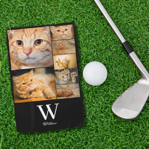 Golf Mascota Collage de fotos Monograma Nombre Toalla d