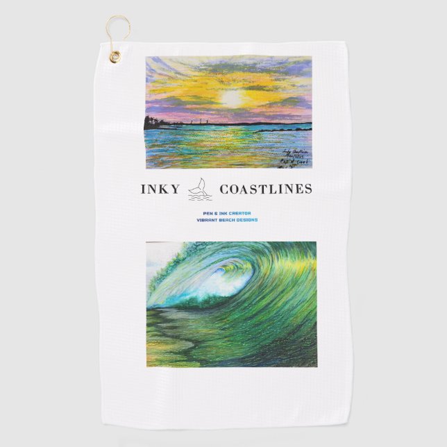 Golf Mini toalla de viaje con diseño de surf (Anverso)