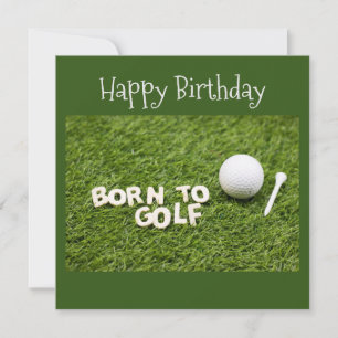 Golf nacido de la palabra de la tarjeta de cumplea