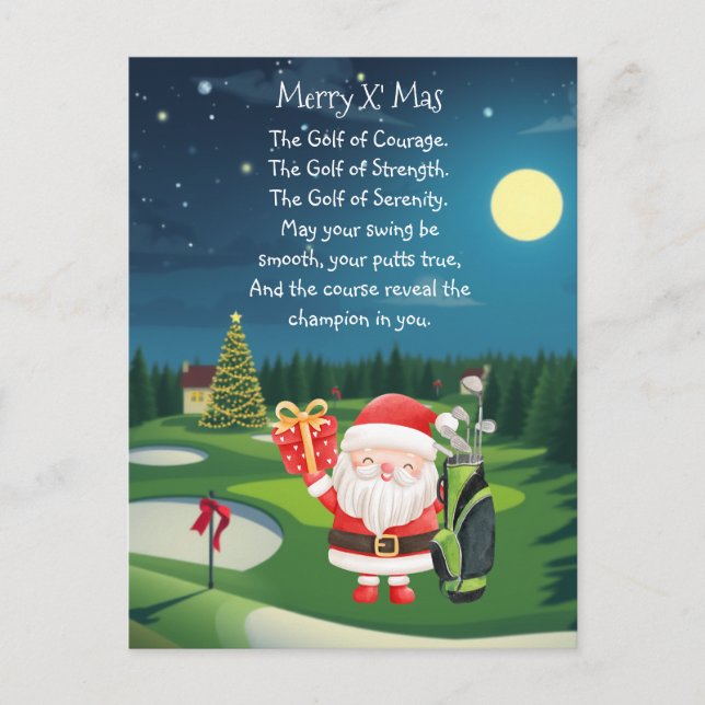 Golf Navidad con Santa Claus bendiciendo Fiesta (Anverso)