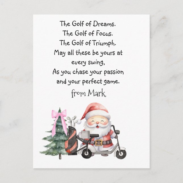 Golf Navidad con Santa Claus bendiciendo Fiesta (Anverso)