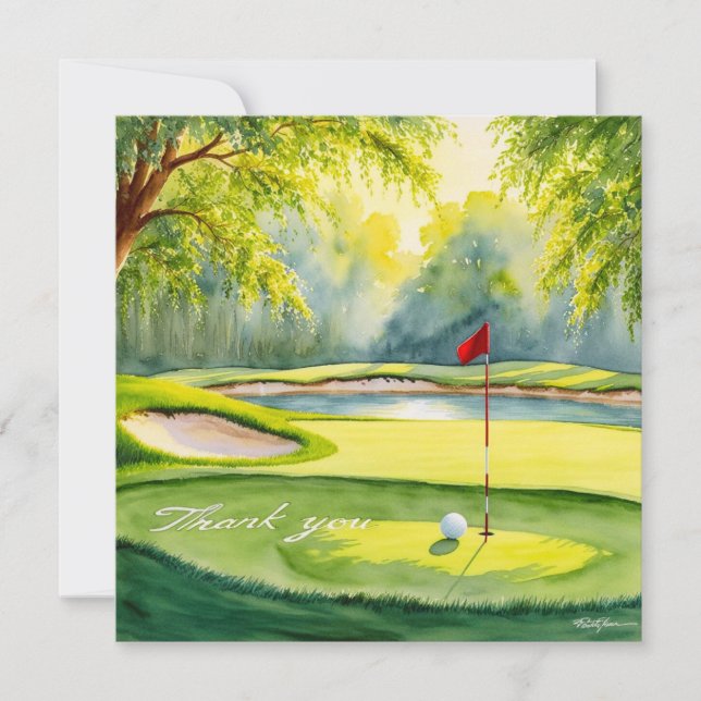 Golf palabra de agradecimiento en putting green  (Anverso)