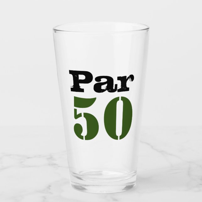 Golf Par 50 cumpleaños con número para golf (Anverso)