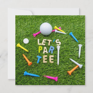 Golf Par tee fiesta con bolas de golf coloridas