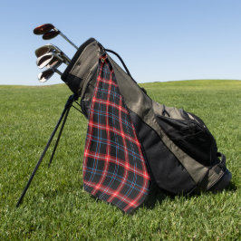 Golf Patrón Tartán negro y rojo Toalla de Golfer