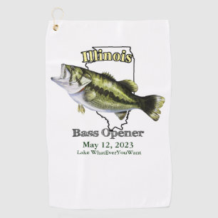 Golf Personalizado Lago/Fecha Illinois Bass Toalla de P
