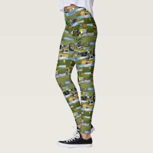 Golf, Photo Collarge, Ladies Leggings