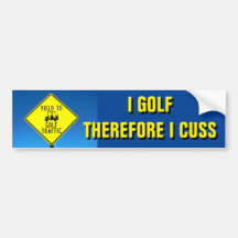 Golf Por Lo Tanto Cuss -Carro De Golf Pegatina