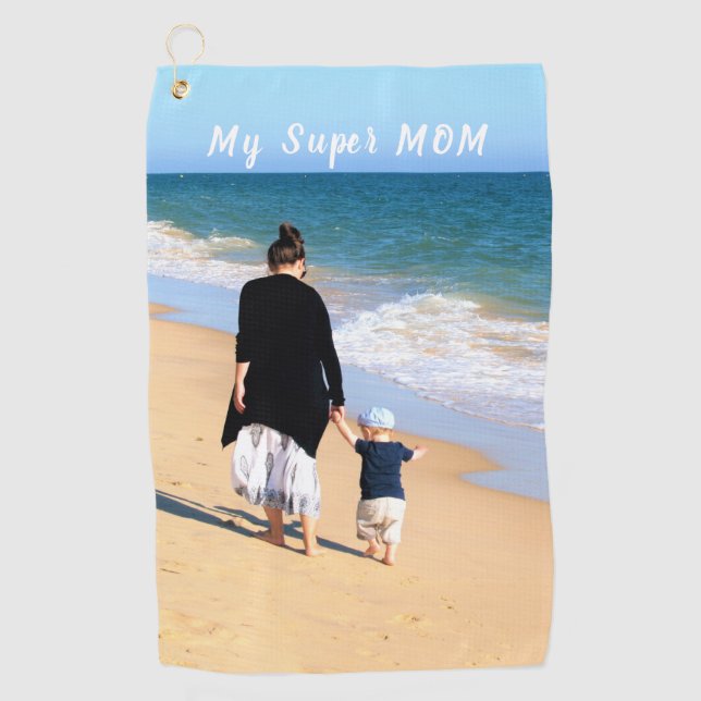 Golf Regalo de toalla de personalizado para tu mamá con (Anverso)