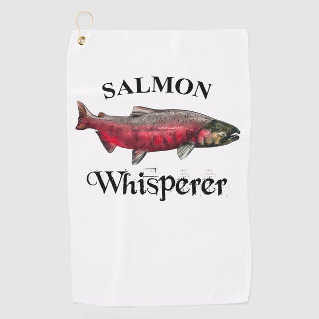 Golf Salmon Whisperer Ligera Toalla de Pesca (Anverso)