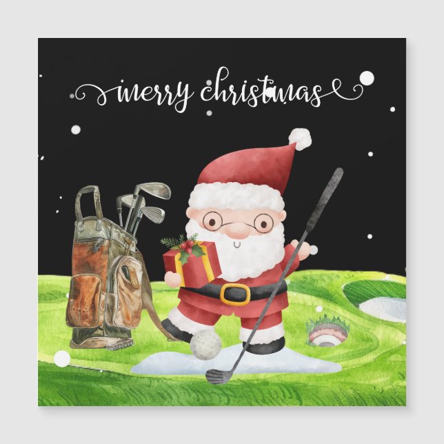 Golf Santa Claus con bolas de golf en verde (Anverso)