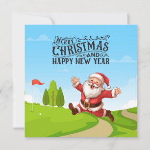 Golf Santa Claus con la Navidad de la nieve Feliz
