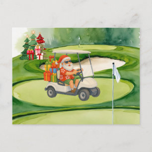 Golf Santa Claus está jugando golf en Navidad en j