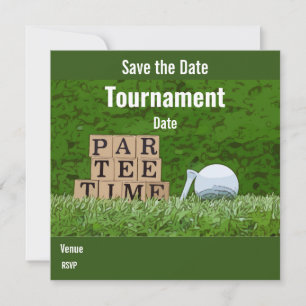 Golf Save the Date con fiesta de pelota de golf pa