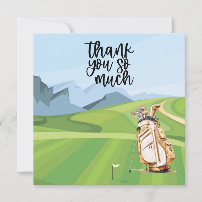 Golf Tarjeta de agradecimiento con la acuarela del (Anverso)