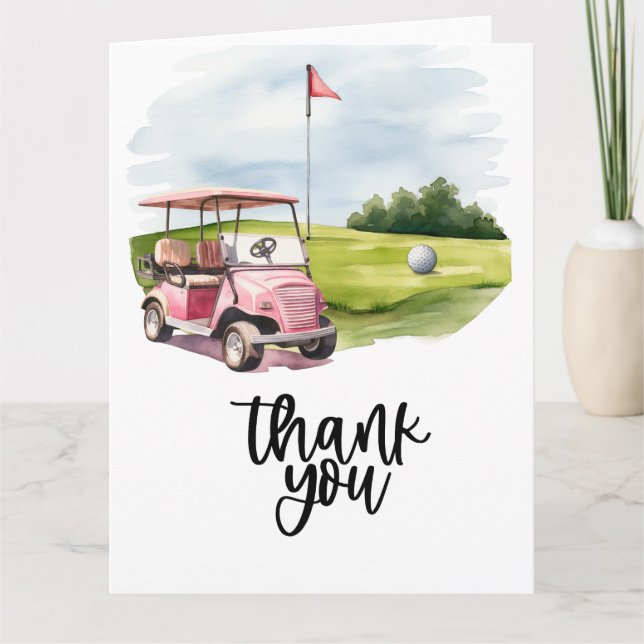Golf Tarjeta de agradecimiento con la acuarela del (Anverso)