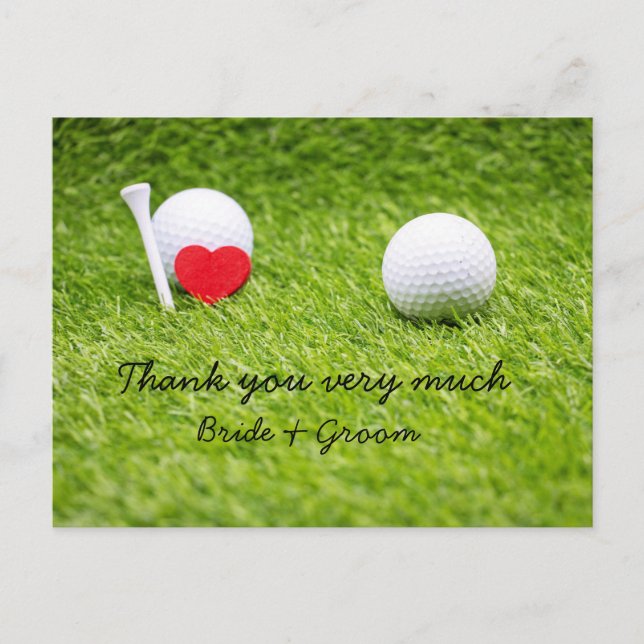 Golf Tarjeta de agradecimiento para el boda golfis (Anverso)