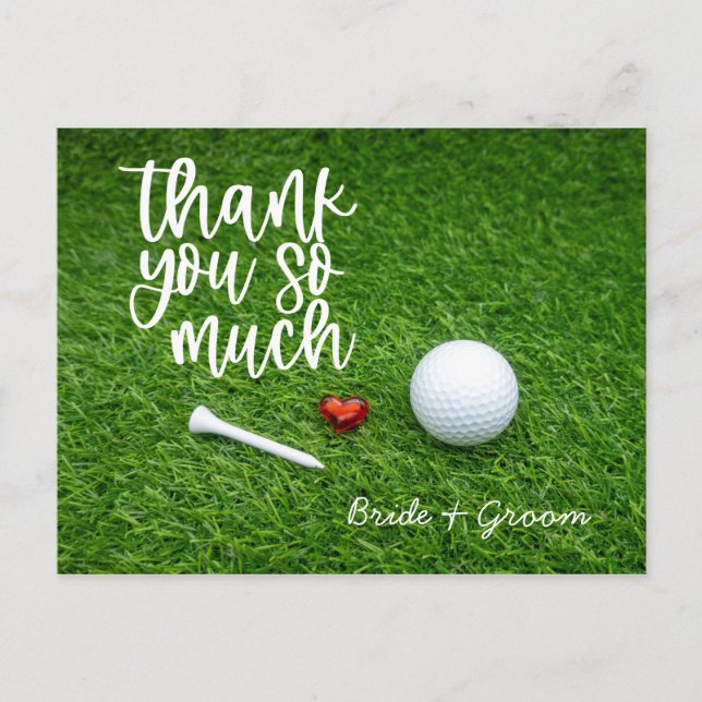 Golf Tarjeta de agradecimiento para el boda golfis (Anverso)