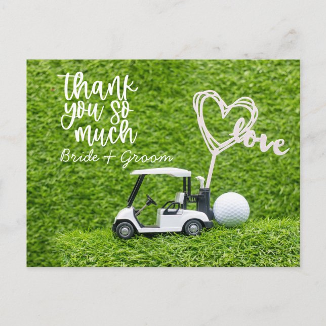 Golf Tarjeta de agradecimiento para el boda golfis (Anverso)
