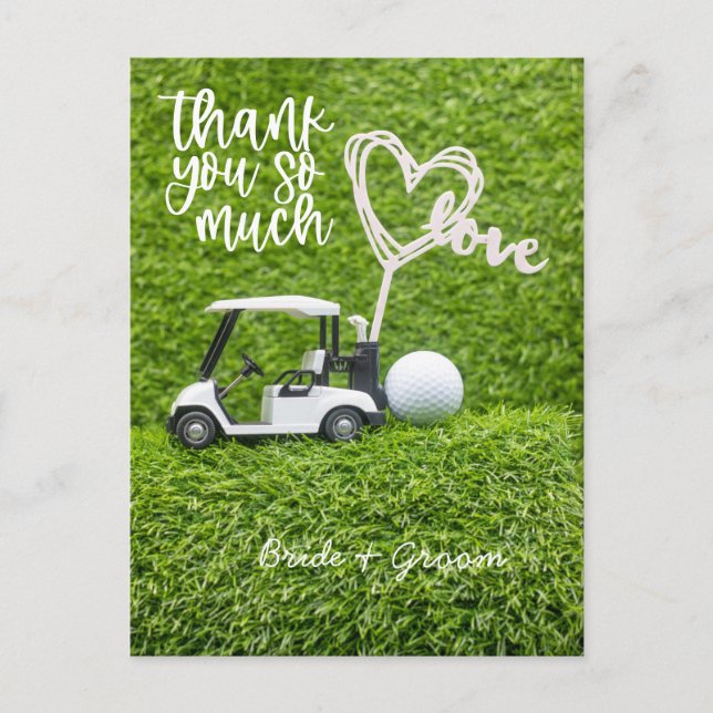 Golf Tarjeta de agradecimiento para el boda golfis (Anverso)