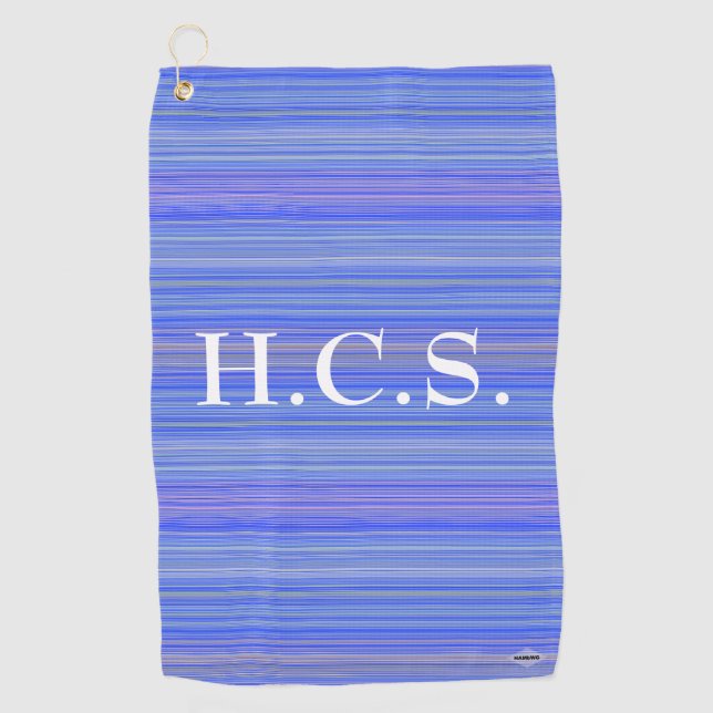 Golf Toalla azul de golfer con franjas HAMbyWG (Anverso)
