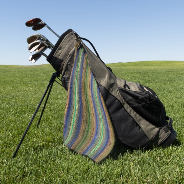 Golf Toalla de golf, set, home, cheques, rayas, diseño, (Verde)