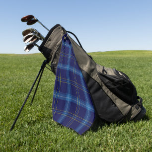 Golf Toalla de Golfer de Blue Tartan