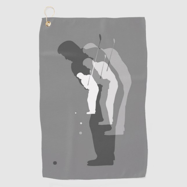 Golf Toalla de golfista de mano izquierda "In The Swing (Anverso)