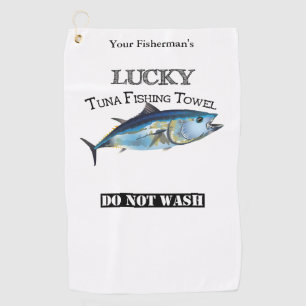 Golf Toalla de pesca de atún afortunada personalizada