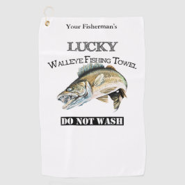 Golf Toalla de Pesca Lucky Walleye personalizada