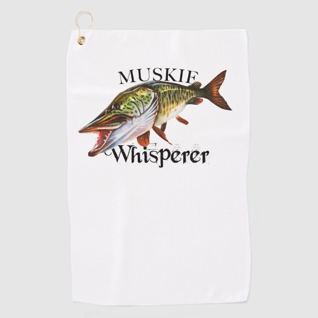 Golf Toalla de pesca Muskie Whisperer (Anverso)