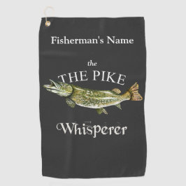 Golf Toalla de pesca negra personalizada Pike Whisperer