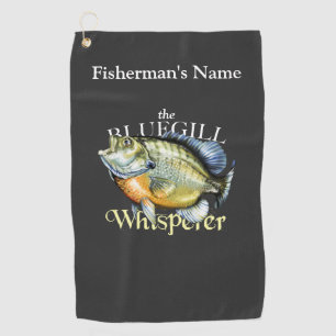 Golf Toalla de pesca negra personalizada Whisperer Blue