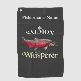 Golf Toalla de pesca oscura Salmon Whisperer personaliz