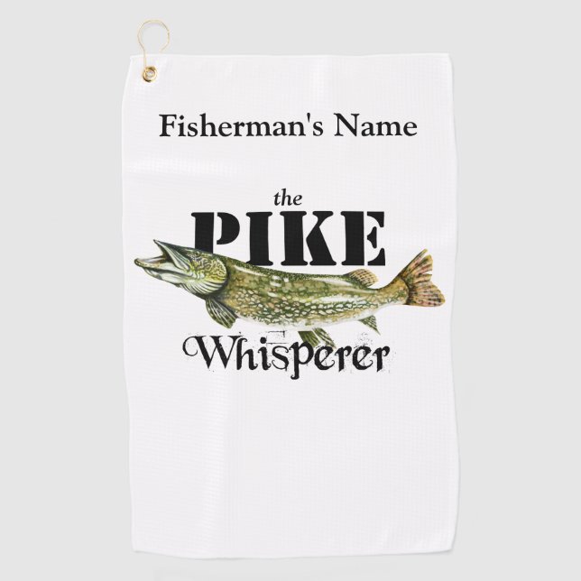 Golf Toalla de pesca personalizada de Pike Whisperer Li (Anverso)