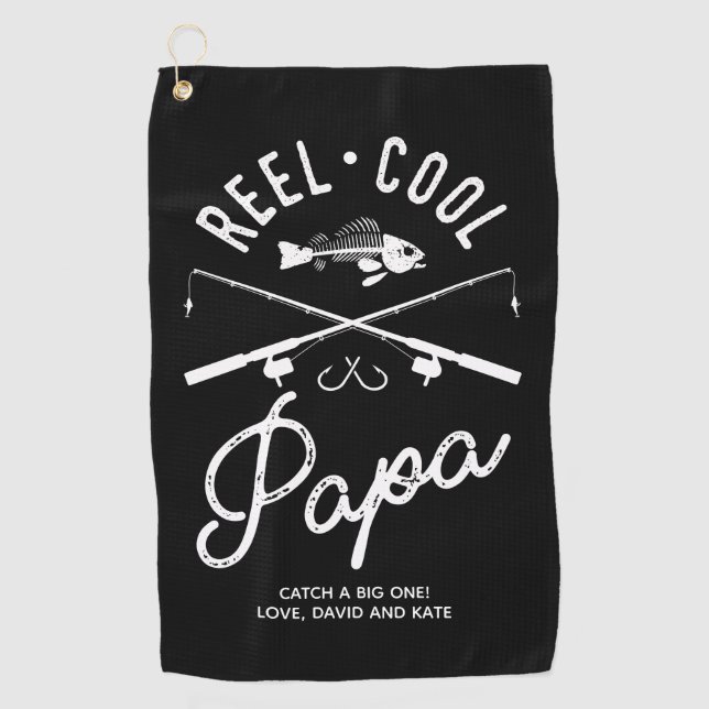 Golf Toalla de pesca personalizada Reel Cool Papa (Anverso)