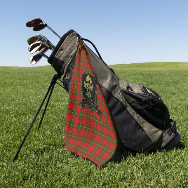 Golf Toalla de Rosa y Thistle Tartan (Verde)