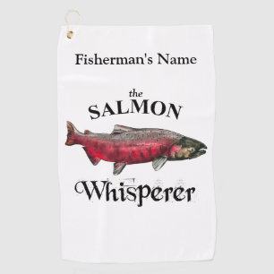 Golf Toalla personalizada de Pesca ligera Salmon Whispe