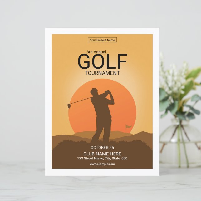 Golf Tournament Flyer Template (Anverso de pie)