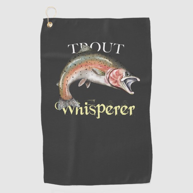 Golf Trucha Whisperer Toalla de Pesca Oscura (Anverso)