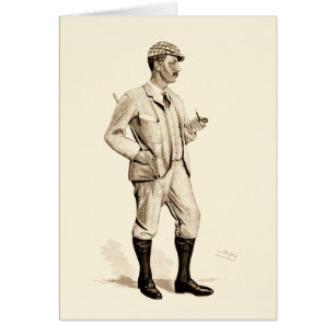 Golfer de época con tubos de tabaco y botas