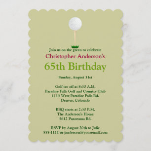 Golfer Golf: 65ª Invitación por cumpleaños